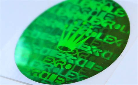 rolex holographic green sticker|rolex hologram sticker.